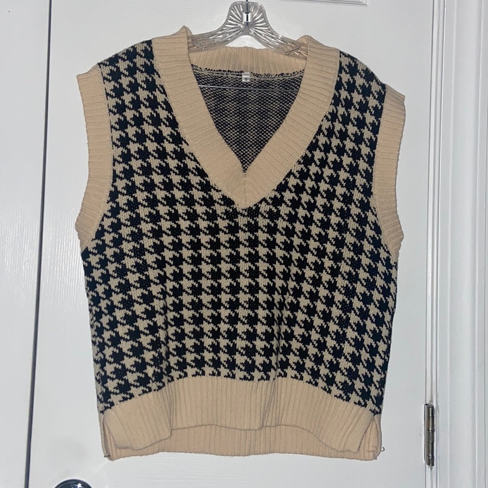 Black and Tan Sweater Vest